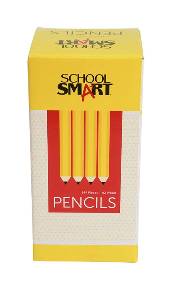 School Smart No 2 Pencils, Hexagonal with Latex-Free Erasers, Pack of 144 084808